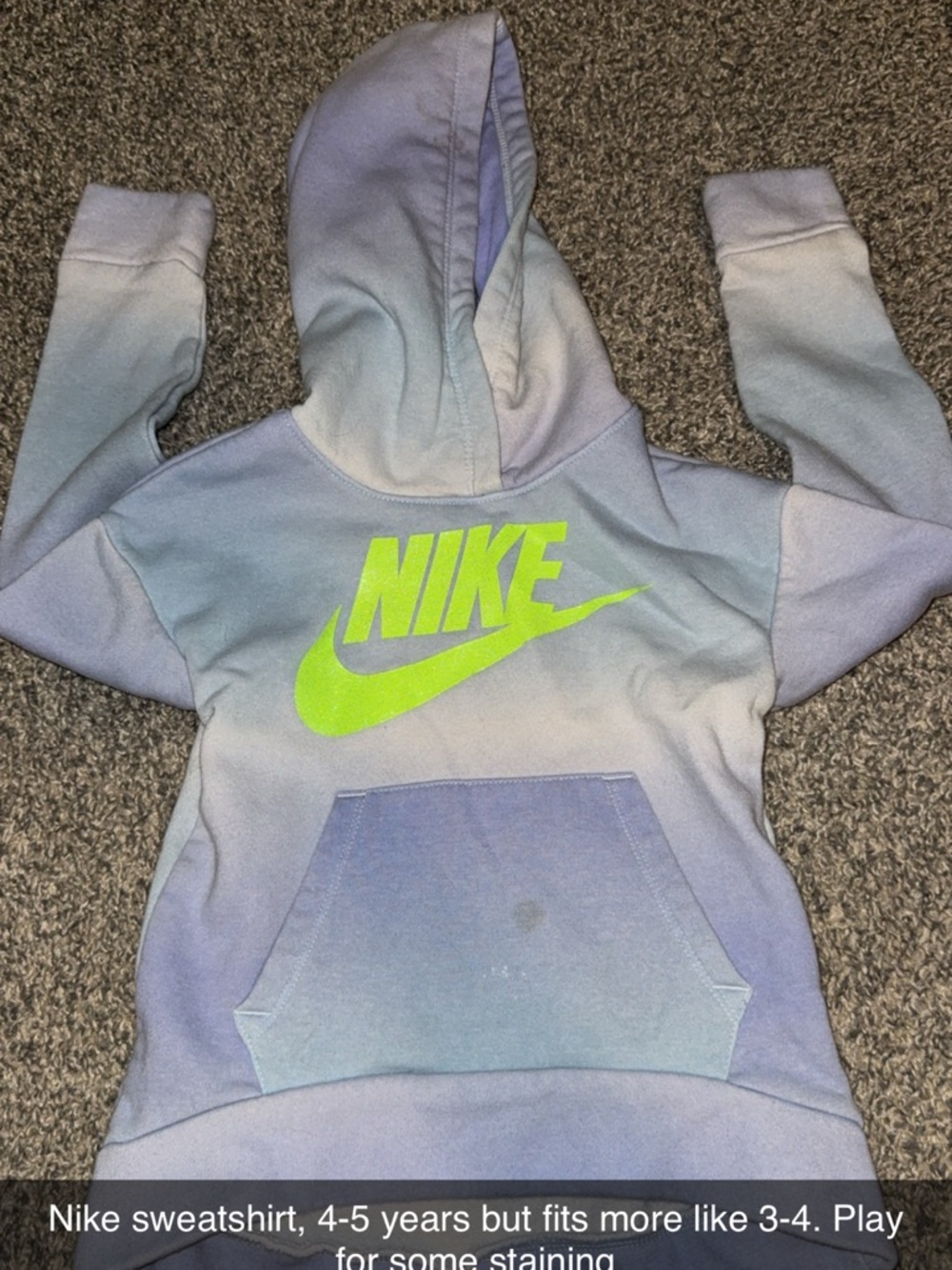 Nike Ombre Hoodie with Neon Green Logo